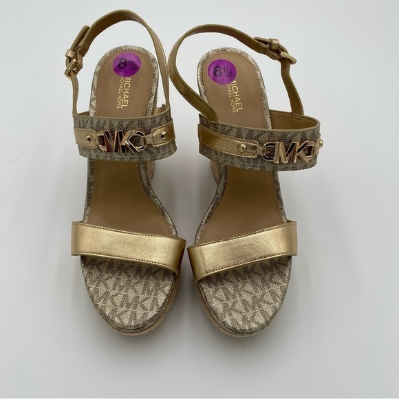 Michael Kors Strappy Leather Espardrille Wedges Summer Sandals Size 8.5 (NWOT) - Picture 2 of 8